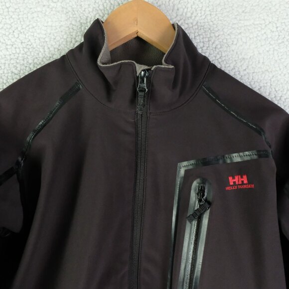 Helly Hansen Jacket Mens Small Black Softshell Windproof Fleece Lined Outdoor - Picture 2 of 11